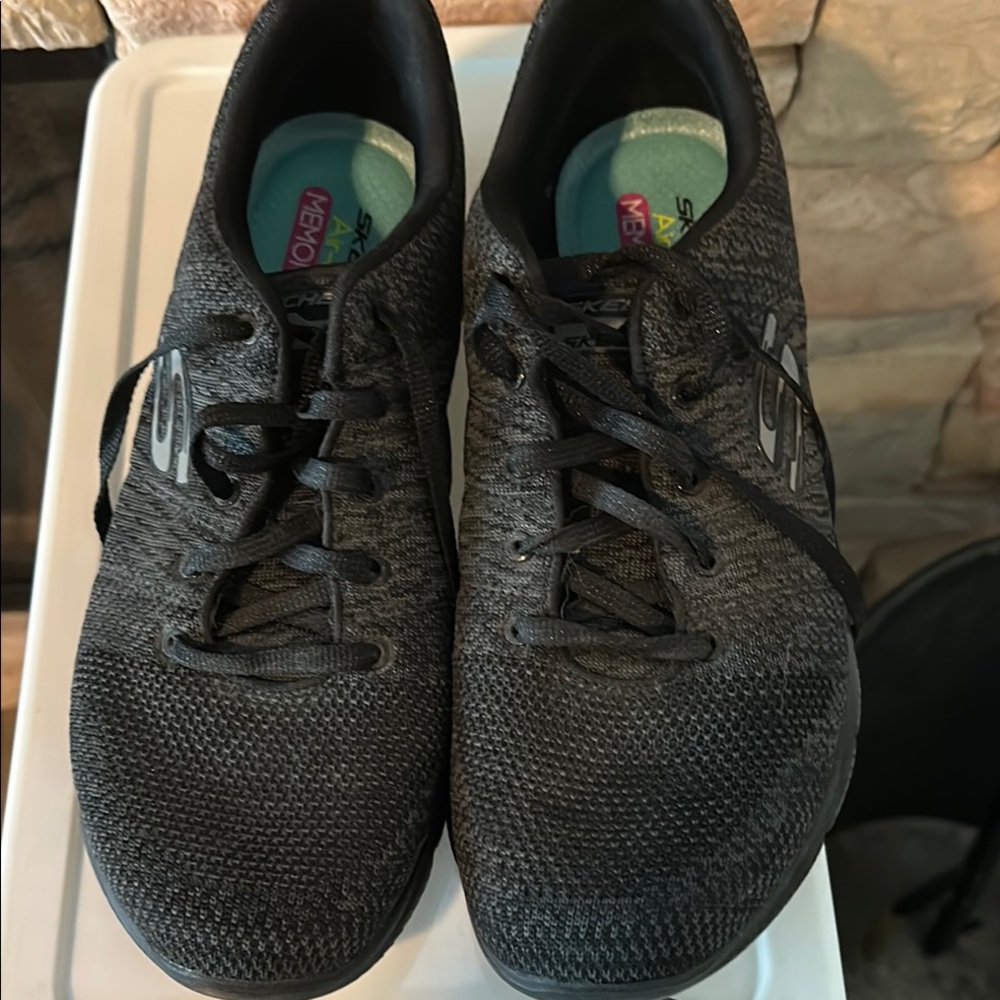 Skechers Charcoal Knit Sneakers